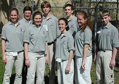 The first NASA Dropping In a Microgravity Environment (DIME) student competition pilot project came to a conclusion at the Glenn Research Center in April 2001. The competition involved high-school student teams who developed the concept for a microgravity experiment and prepared an experiment proposal. The two student teams - COSI Academy, sponsored by the Columbus Center of Science and Industry, and another team from Cincinnati, Ohio's Sycamore High School, designed a microgravity experiment, fabricated the experimental apparatus, and visited NASA Glenn to operate their experiment in the 2.2 Second Drop Tower. Students from Sycamore High School in Cincinnati, Ohio (girls), and the COSI Academy, Columbus, Ohio (boys), participated. This image is from a digital still camera; higher resolution is not available.