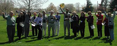The arnual conference for the Educator Resource Center Network (ERCN) Coordinators was held at Glenn Research Center at Lewis Field in Cleveland, Ohio. The conference included participants from NASA's Educator Resource Centers located throughout the country. The Microgravity Science Division at Glenn sponsored a Microgravity Day for all the conference participants. This image is from a digital still camera; higher resolution is not available.