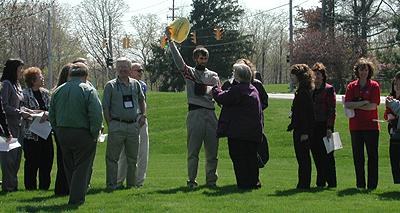The arnual conference for the Educator Resource Center Network (ERCN) Coordinators was held at Glenn Research Center at Lewis Field in Cleveland, Ohio. The conference included participants from NASA's Educator Resource Centers located throughout the country. The Microgravity Science Division at Glenn sponsored a Microgravity Day for all the conference participants. This image is from a digital still camera; higher resolution is not available.