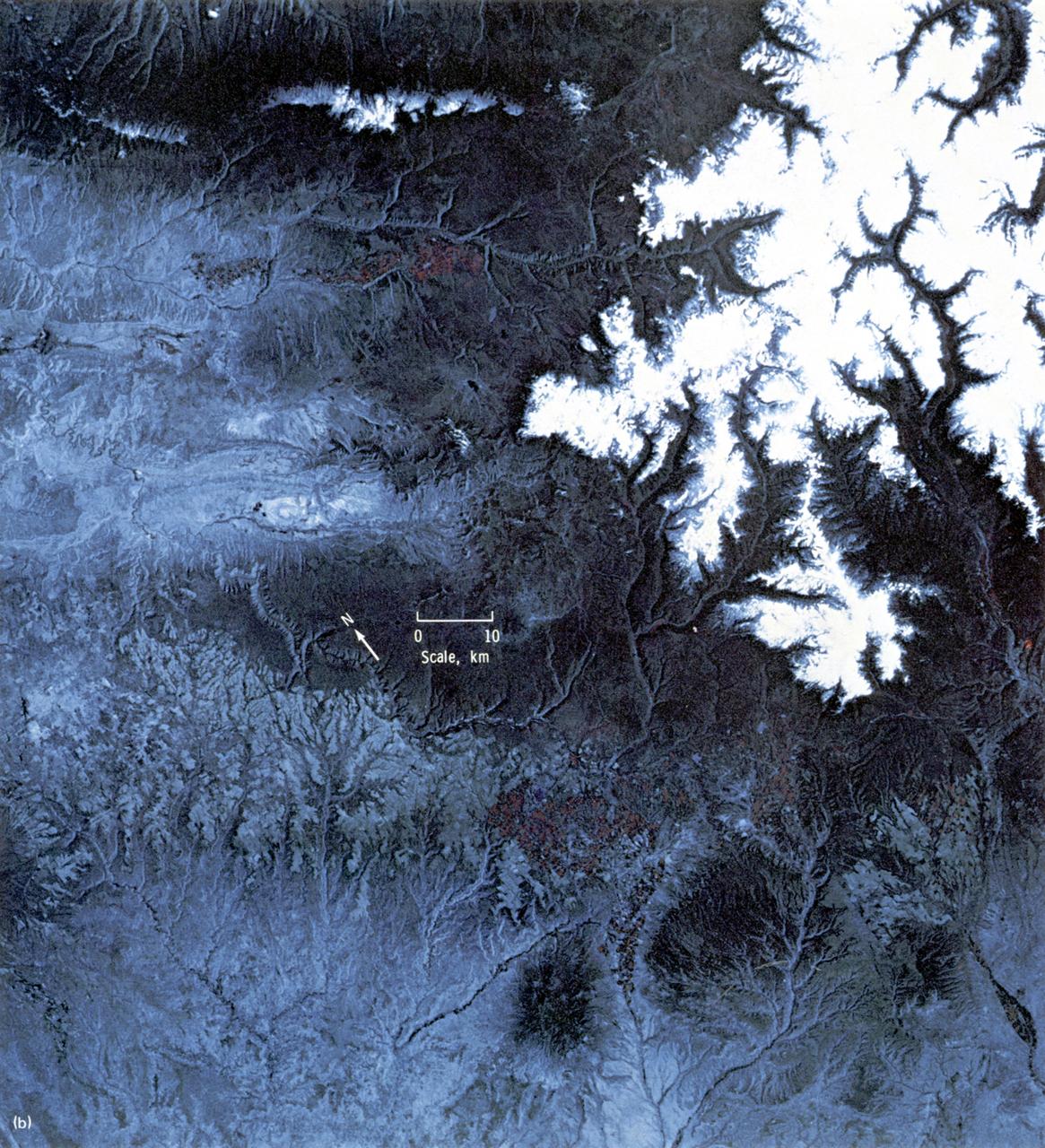 This EREP color infrared photograph of the Uncompahgre Plateau area of Colorado was taken in June of 1973 by the Earth Terrain Camera (Skylab EREP Experiment S190B) of the Skylab's Multi-spectral Photographic Facility during the Skylab-2 mission. Skylab stereoscopic data provided the best identification of vegetation complexes and delineation of vegetation boundaries, particularly in areas where changes in relief were related to changes in vegetation type (a common occurrence in wild-land vegetation communities). 