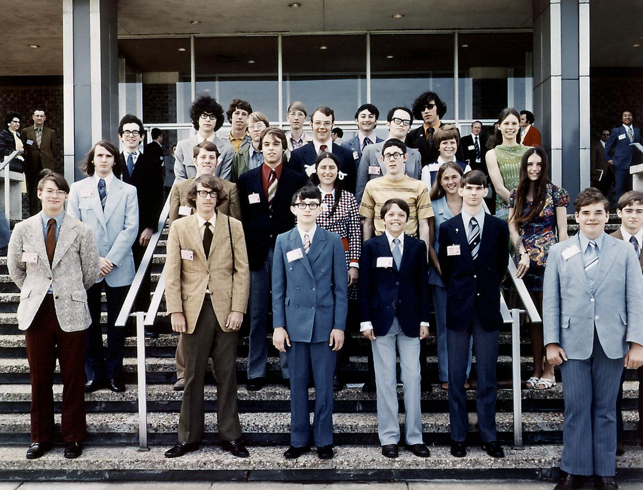 One of the most successful of the Skylab educational efforts was the Skylab Student Project. This was a nationwide contest in which secondary school students submitted proposals for experiments to fly on Skylab. After the official announcement of this project, over 4,000 students responded with 3,409 proposals from which 25 winners were selected. In the subsequent evaluation of these 25 proposed experiments in terms of their suitability for flight, the Marshall Space Flight Center, the lead center for Skylab, selected 19. This photograph is a group shot of the 25 winners in the Skylab student program when they met for the first time at the Marshall Space Flight Center in May 1972. 