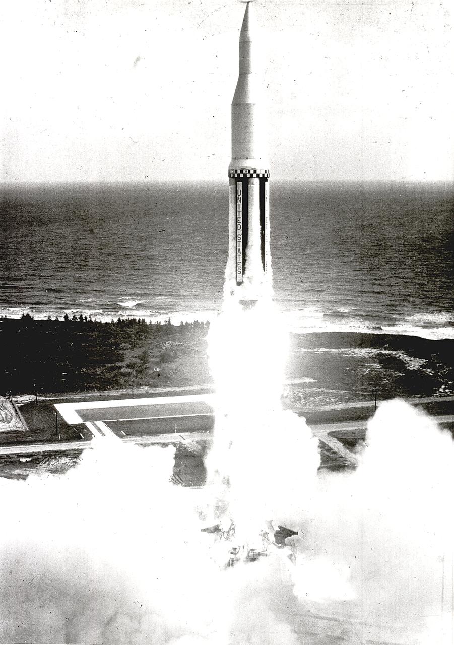 On October 27, 1961, the Marshall Space Flight Center and the Nation marked a high point in the 3-year-old Saturn development program when the first Saturn vehicle flew a flawless 215-mile ballistic trajectory from Cape Canaveral, Florida. The 162-foot-tall rocket weighed 925,000 pounds and employed a dummy second stage.