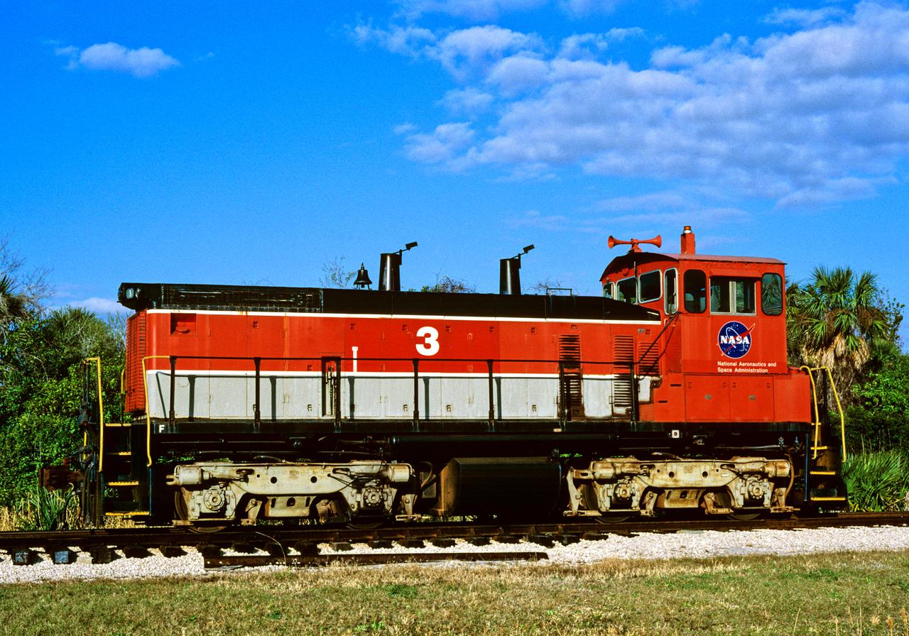 CAPE CANAVERAL, Fla. – A NASA railroad locomotive at the Kennedy Space Center in Florida is part of the space agency's railroad operation to not only move equipment at Kennedy, but to transport hardware to and from contractor facilities across the nation. Photo credit: NASA