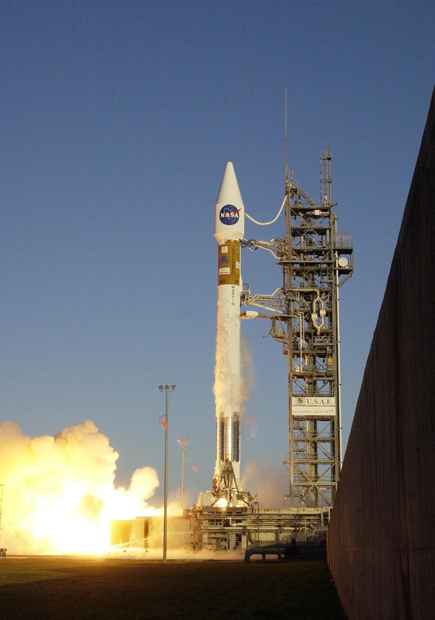 KENNEDY SPACE CENTER, FLA. - The Lockheed Martin Atlas IIA rocket lifts off from Launch Pad 36-A, Cape Canaveral Air Force Station, with the Tracking and Data Relay Satellite-I (TDRS-I) aboard. TDRS-I replenishes the existing on-orbit fleet of six spacecraft. The TDRS System is the primary source of space-to-ground voice, data and telemetry for the Space Shuttle. It also provides communications with the International Space Station and scientific spacecraft in low-Earth orbit such as the Hubble Space Telescope. This new advanced series of satellites will extend the availability of TDRS communications services until about 2017. Liftoff occurred at 5:59 p.m. EST