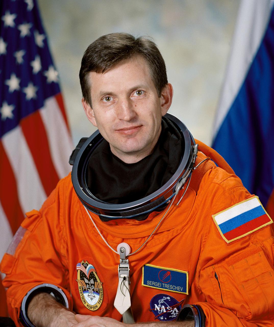 JOHNSON SPACE CENTER, HOUSTON, TX -- (JSC2001-03046) --Official Portrait of Cosmonaut Sergei Y. Treschev, Expedition Five flight engineer representing Rosaviakosmos.