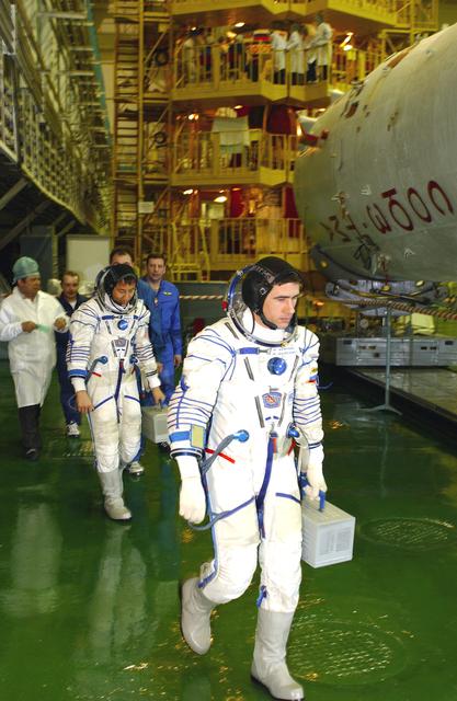 NASA image: Astronaut Ed Lu prepares for ISS Expedition Seven mission.