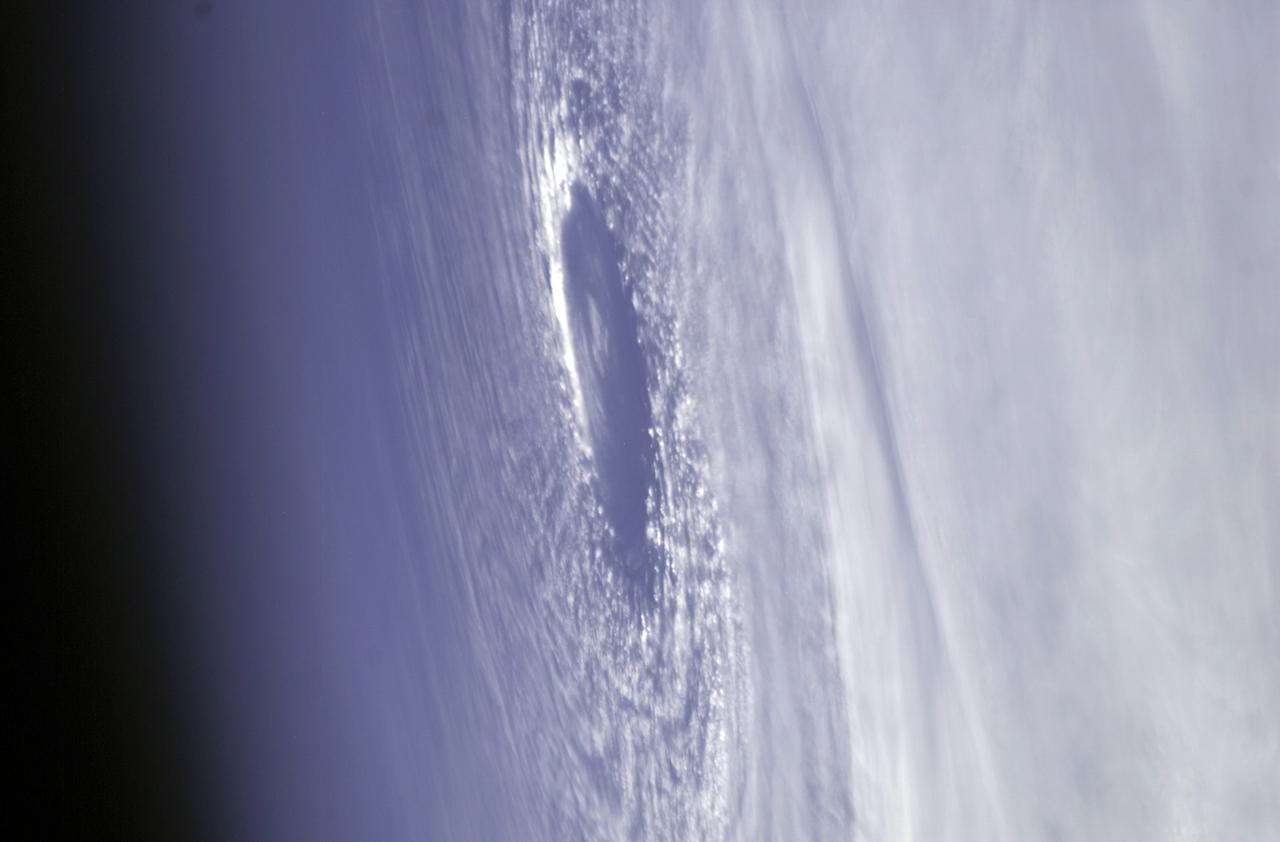 This image hosts a look at the eye of Hurricane Ivan, one of the strongest hurricanes on record, as the storm topped the western Caribbean Sea on Saturday, September 11, 2004. The hurricane was photographed by astronaut Edward M. (Mike) Fincke from aboard the International Space Station (ISS) at an altitude of approximately 230 miles. At the time,  the category 5 storm sustained winds in the eye of the wall that were reported at about 160 mph. Crew Earth Observations record Earth surface changes over time, as well as more fleeting events such as storms, floods, fires, and volcanic eruptions.