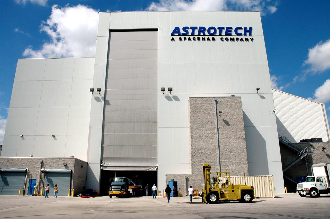 KENNEDY SPACE CENTER, FLA.  - The latest Geostationary Operational Environmental Satellite (GOES) developed by NASA for the National Oceanic and Atmospheric Administration (NOAA) is backed into a facility at Astrotech in Titusville, Fla.  There it will undergo final testing of the imaging system, instrumentation, communications and power systems will be performed over the next two months by Boeing Satellite Systems. The satellite arrived earlier at KSC’s Shuttle Landing Facility aboard a C17 military cargo aircraft.  Called GOES-N, the satellite is targeted to launch May 4 onboard a Boeing expendable launch vehicle Delta IV (4,2).  Once in orbit GOES-N will be designated GOES-13 and will complete checkout and be placed in on-orbit storage as a replacement for an older GOES satellite.