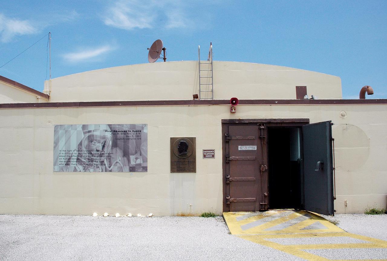 KENNEDY SPACE CENTER, FLA.  -   This is Launch Complex 5_6 blockhouse, now a museum at the Cape Canaveral Air Force Station  (CCAFS) in Florida, where long-lost space suits were found.  A recent venture into a long-locked room at CCAFS uncovered interesting artifacts of a bygone era: retired space suits from Americans who trained in the 1960s to be astronauts aboard an Air Force orbiting reconnaissance laboratory. Two security officers were doing a check of a facility at Launch Complex 5_6 blockhouse. NASA Special Agent Dan E. Oakland and Security Manager Henry Butler, who is with Delaware North Parks and Resorts, the company that oversees the museum, discovered a locked room. Space suits from the Air Force’s planned Manned Orbiting Laboratory (MOL) program were found in the room  Begun in 1964, the MOL program was an Air Force initiative that would have sent Air Force astronauts to a space station in a Gemini capsule. After spending a few weeks in orbit, the crew would undock and return to Earth. A test launch from Complex 40 on Nov. 30, 1966, of a MOL was conducted with an unmanned Gemini capsule.  The MOL was constructed from tankage of a Titan II rocket.  The operational MOL was planned to be launched into a polar orbit from Vandenberg Air Force Base in California.  The Air Force abandoned the program in 1969, but the program produced a great deal of technological development, and three groups of military officers trained to be MOL astronauts. When the program was cancelled, seven of the younger astronauts were transferred to the agency’s human space flight program and went on to have standout careers. Among them were Robert Crippen, pilot of the first Space Shuttle mission, and Richard H. 'Dick' Truly, who later became NASA Administrator.
