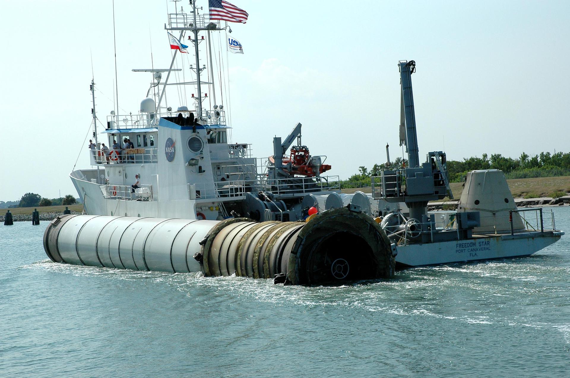 SRB Retrieval Ship with SRB alongside