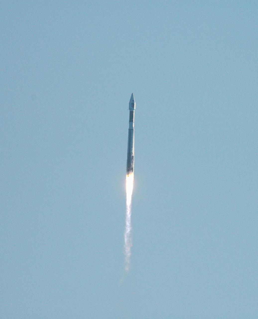 KENNEDY SPACE CENTER, FLA. - NASA's Mars Reconnaissance Orbiter (MRO) launches at 7:43 a.m. EDT atop a Lockheed Martin Atlas V rocket from Launch Complex 41 at Cape Canaveral Air Force Station in Florida on Aug. 12. All systems performed nominally for NASA's first Atlas V launch. The spacecraft will arrive at Mars in March 2006. Once in orbit around Mars, various instruments on the MRO will convey detailed observations of the Martian surface, subsurface and atmosphere. Researchers will use the data to study the history and distribution of Martian water. Learning more about what has happened to the water will focus searches for possible past or present Martian life. Observations by the orbiter will also support future Mars missions by examining potential landing sites and providing a communications relay between the Martian surface and Earth.