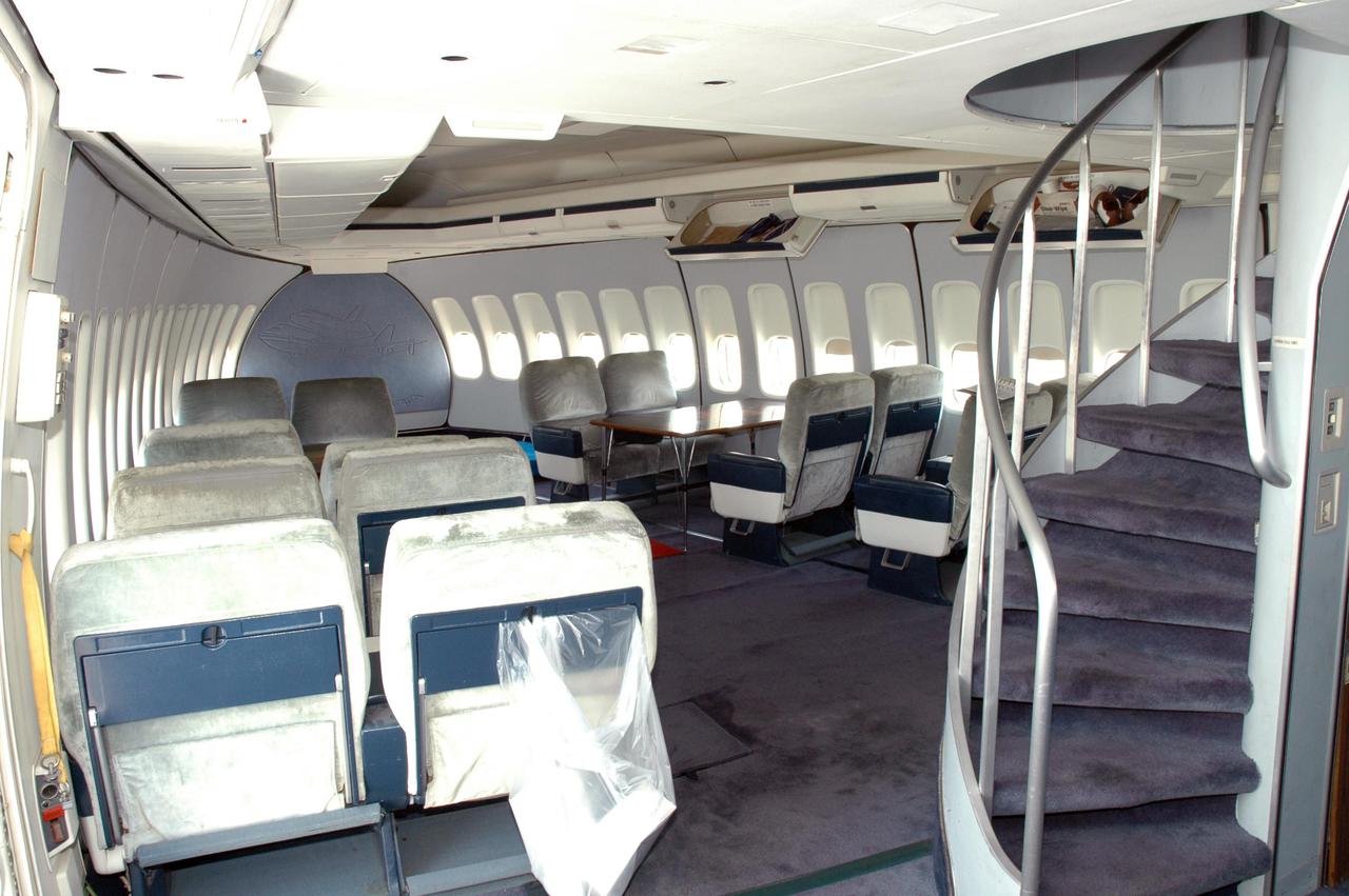 KENNEDY SPACE CENTER, FLA.  - A view inside the Shuttle Carrier Aircraft, a modified Boeing 747.  The plane carried the orbiter Discovery on a ferry flight to NASA Kennedy Space Center from Edwards Air Force Base in California, arriving Aug. 21.  Returning to Earth from Return to Flight mission STS-114, Discovery landed at Edwards Aug. 9 after waive-off from KSC due to weather concerns.