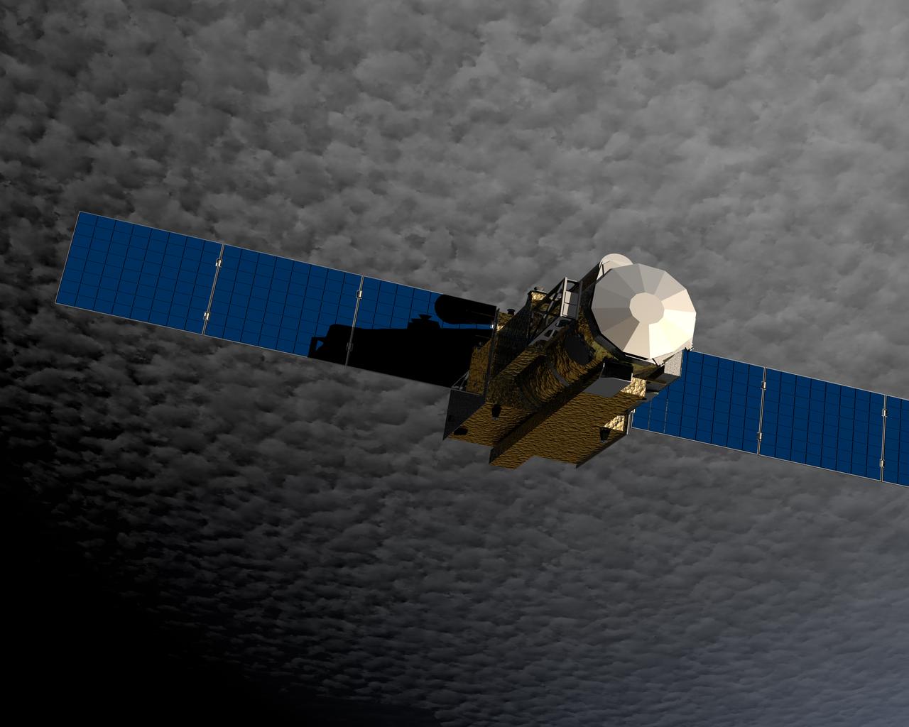 Hinode (Sunrise), formerly known as Solar-B before reaching orbit, was launched from the Uchinoura Space Center in Japan on September 23, 2006. Hinode was designed to probe into the Sun’s magnetic field to better understand the origin of solar disturbances which interfere with satellite communications, electrical power transmission grids, and the safety of astronauts traveling beyond the Earth’s magnetic field. Hinode is circling Earth in a polar orbit that places the instruments in continuous sunlight for nine months each year and allows data dumps to a high latitude European Space Agency (ESA) ground station every orbit. NASA and other science teams will support instrument operations and data collection from the spacecraft’s operation center at the Japanese Aerospace Exploration Agency’s (JAXA’s) Institute of Space and Aeronautical Science facility located in Tokyo. The Hinode spacecraft is a collaboration among space agencies of Japan, the United States, the United Kingdom, and Europe. The Marshall Space Flight Center (MSFC) managed development of three instruments comprising the spacecraft; the Solar Optical Telescope (SOT); the X-Ray Telescope (XRT); and the Extreme Ultraviolet (EUV) Imaging Spectrometer (EIS). Provided by the Multimedia support group at MSFC, this rendering illustrates the Solar-B Spacecraft in earth orbit with its solar panels completely extended.