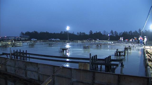 THIS IMAGE SHOWS THE DEVELOPMENT AND CONSTRUCTION OF THE A3 TEST STAND IN SUPPORT OF THE ARES/CLV UPPER STAGE ENGINE AT STENNIS SPACE CENTER, MISSISSIPPI. THIS IMAGE IS EXTRACTED FROM A HIGH DEFINITION VIDEO FILE AND IS THE HIGHEST RESOLUTION AVAILABLE.