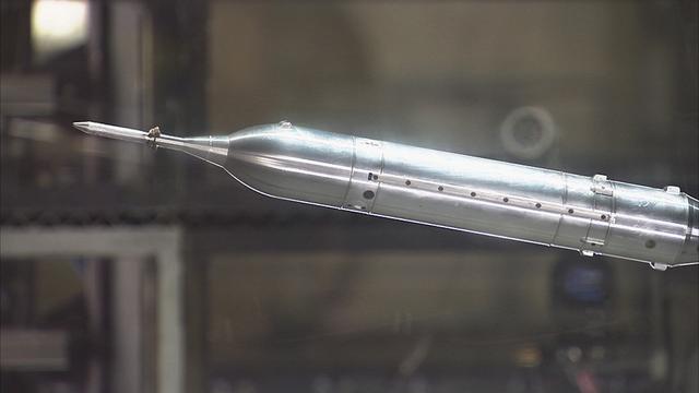 Active damper wind tunnel test in support of the development of Constellation/Ares.  Testing of the 1% and .548% models for active damper and wall interference assessment in support of the Ares/CLV integrated vehicle. This test occurred at the 11 foot wind tunnel at the Ames Research Center, California.  This image is extracted from  high definition video file and is the highest resolution available  