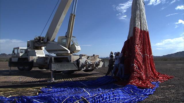 Shown is the testing of the Main Parachute for the Ares/CLV first stage in support of the Ares/Constellation program at the Yuma Proving Ground, Arizona.  This image is extracted from high definition video and is the highest resolution available.