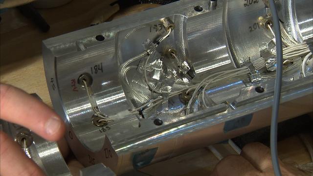 Shown is testing of a 3.5% Ares 1-X buffet model at the transonic wind tunnel at Langley Research Center, Virginia in support of the Ares/Constellation program.  This image is extracted from high definition video and is the highest resolution available  