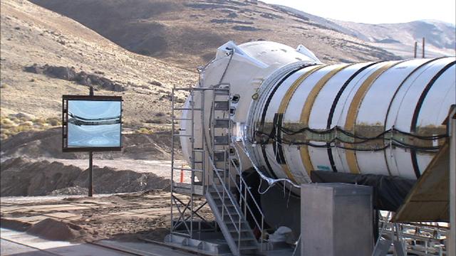 Shown is a test of the TEM-13 solid rocket motor at the ATK test facility in Utah in support of the Ares/CLV first stage. This image is extracted from high definition video and is the highest resolution available.