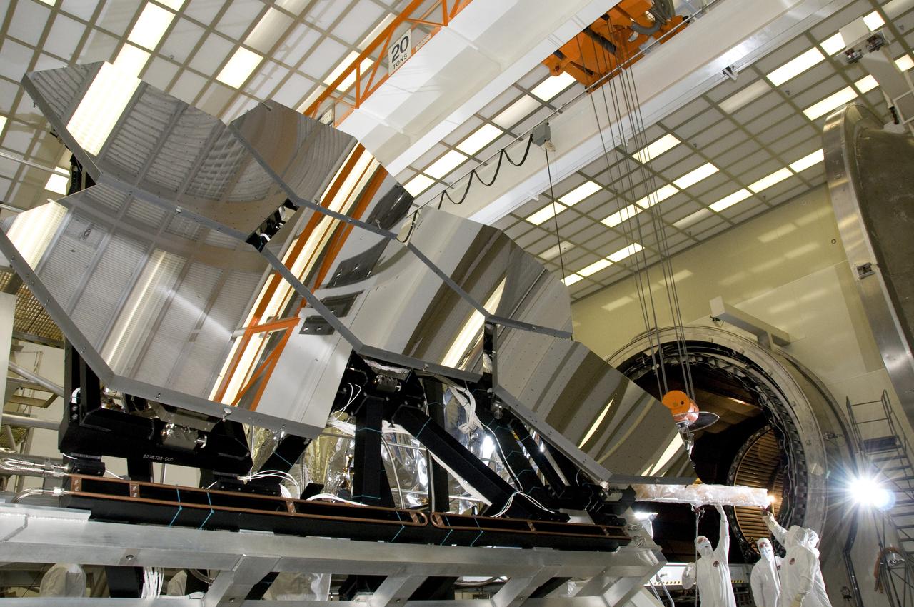 SIX OF THE EIGHTEEN JAMES WEBB SPACE TELESCOPE MIRROR SEGMENTS ARE BEING PREPPED TO MOVE INTO THE X-RAY AND CRYOGENIC FACILITY FOR TESTING.