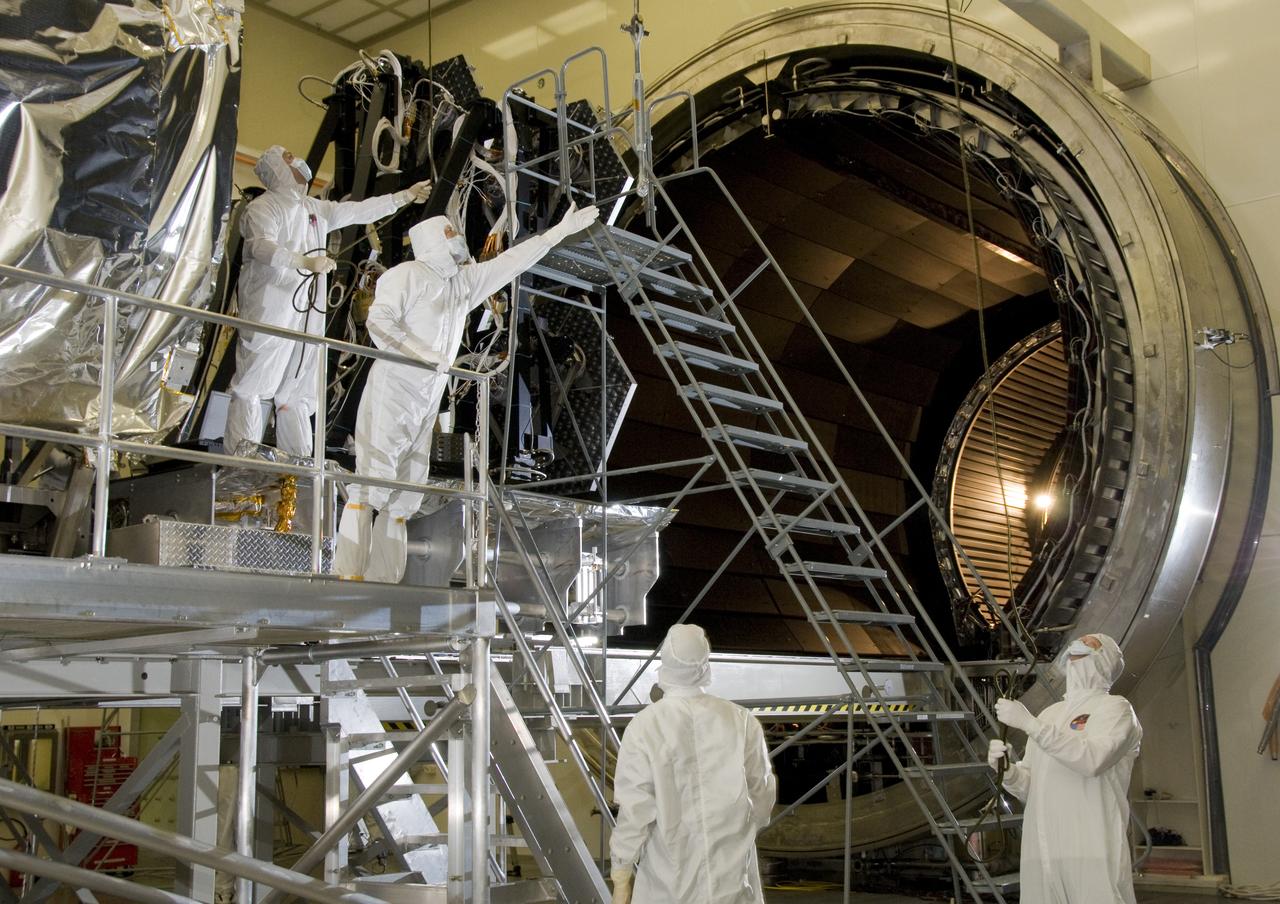 SIX OF THE EIGHTEEN JAMES WEBB SPACE TELESCOPE MIRROR SEGMENTS ARE BEING PREPPED TO MOVE INTO THE X-RAY AND CRYOGENIC FACILITY FOR TESTING.