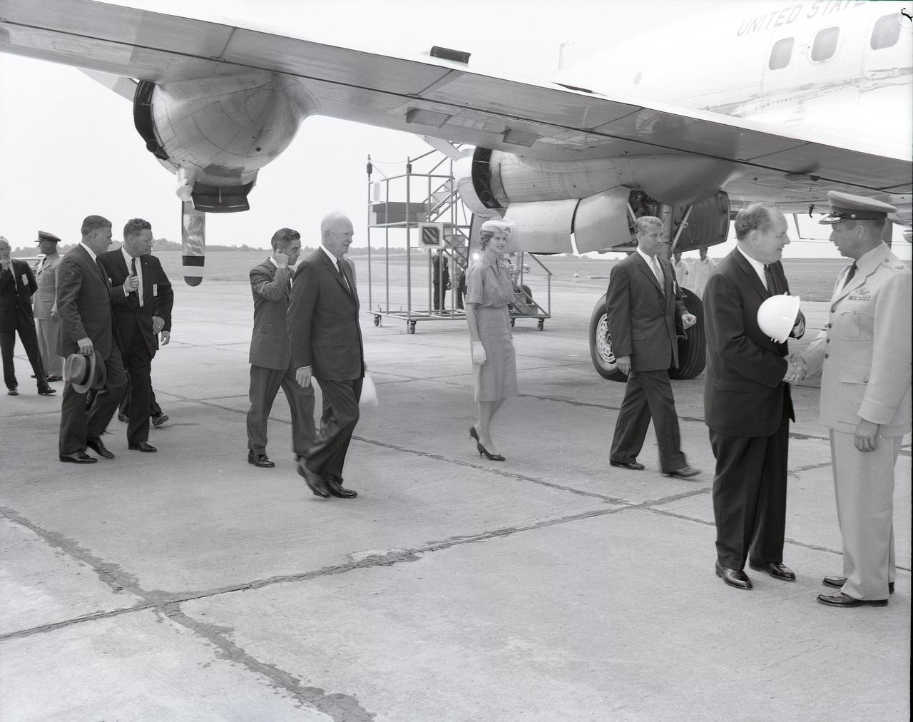 PRESIDENT DWIGHT EISENHOWER VISIT TO MSFC FOR THE DEDICATION OF THE CENTER.