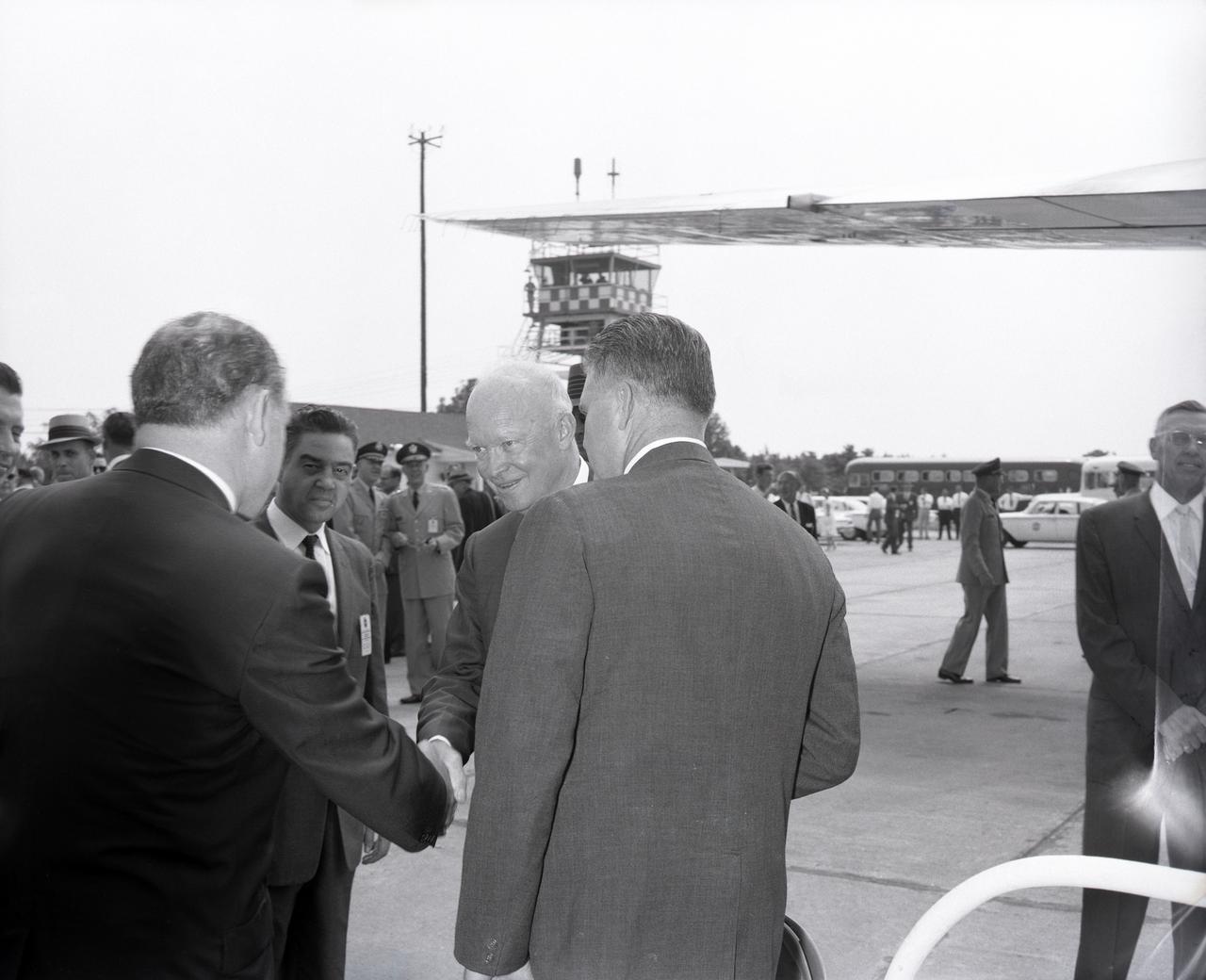 PRESIDENT DWIGHT EISENHOWER VISIT TO MSFC FOR THE DEDICATION OF THE CENTER.