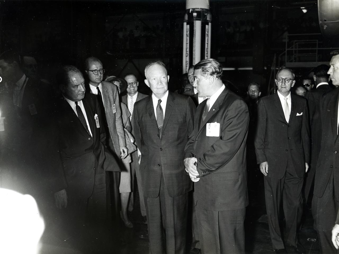 PRESIDENT DWIGHT EISENHOWER VISIT TO MSFC FOR THE DEDICATION OF THE CENTER.