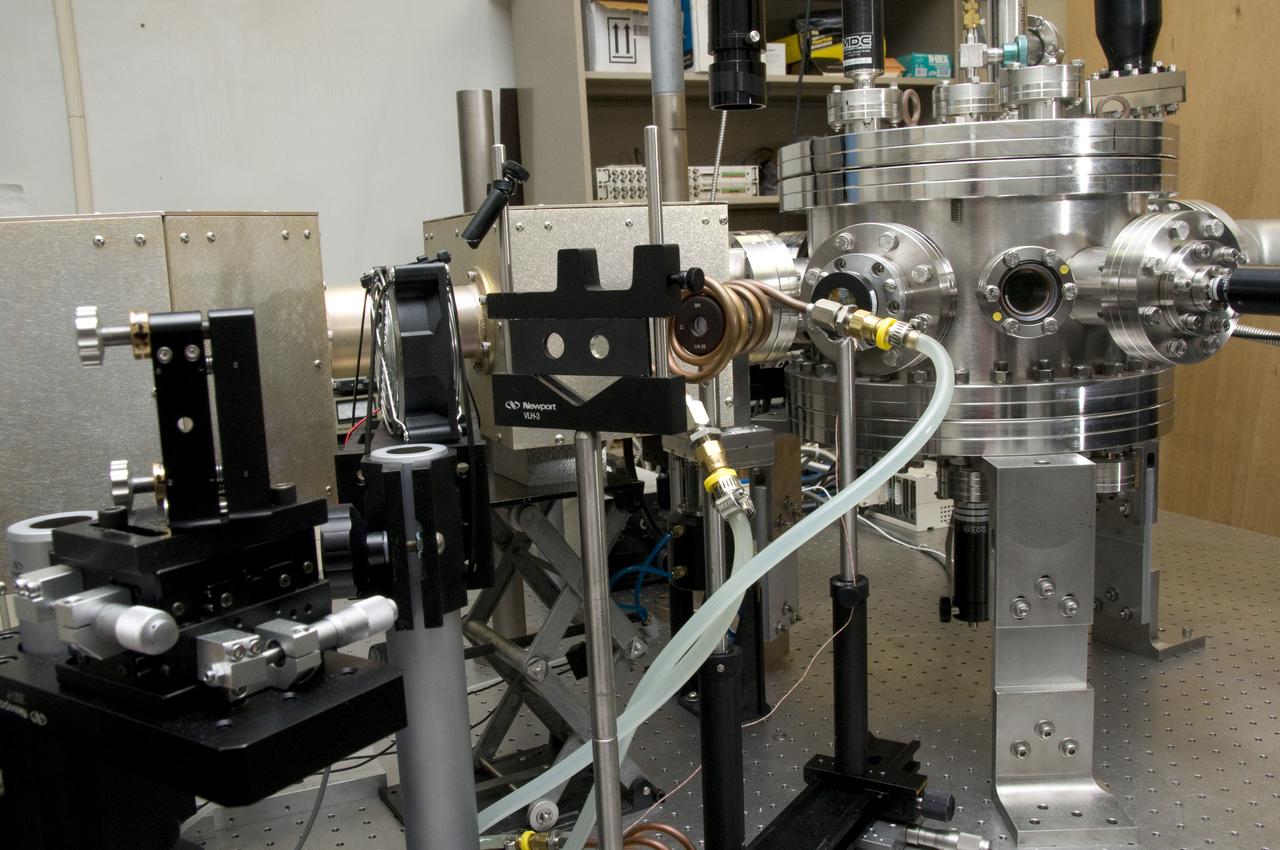 HIGH TEMPERATURE EMISSOMETER SYSTEM (HITEMS) CHAMBER SHOWING COIL FOR COOLING OPTICS