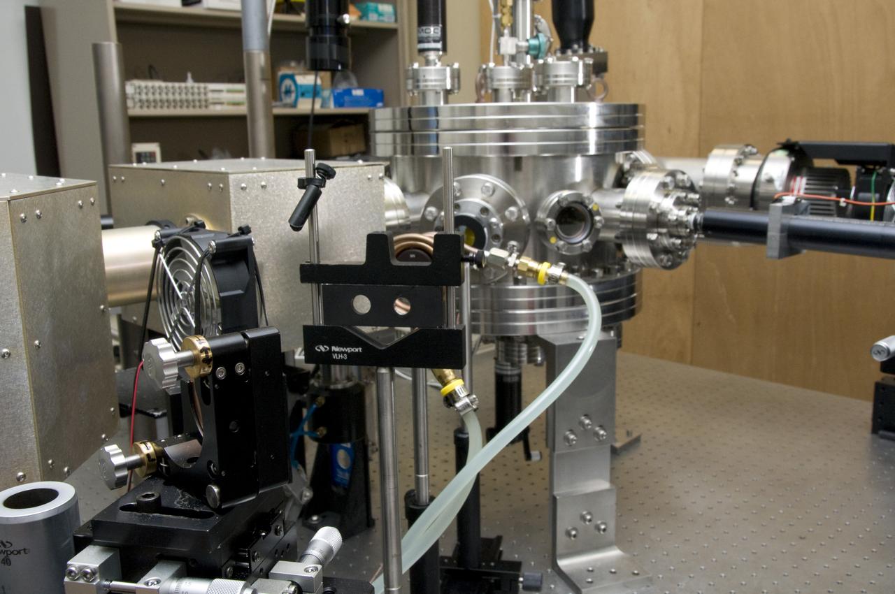 HIGH TEMPERATURE EMISSOMETER SYSTEM (HITEMS) CHAMBER SHOWING COIL FOR COOLING OPTICS