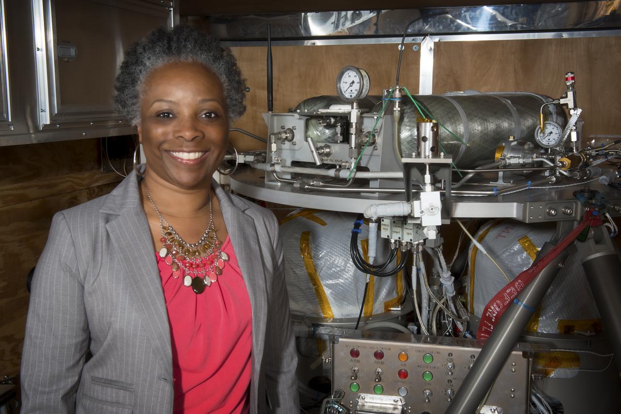 SORITA WHERRY PHOTOGRAPHED WITH THE MIGHTY EAGLE LANDER FOR THE MARSHALL STAR’S “FACE OF MISSION SUCCESS”.