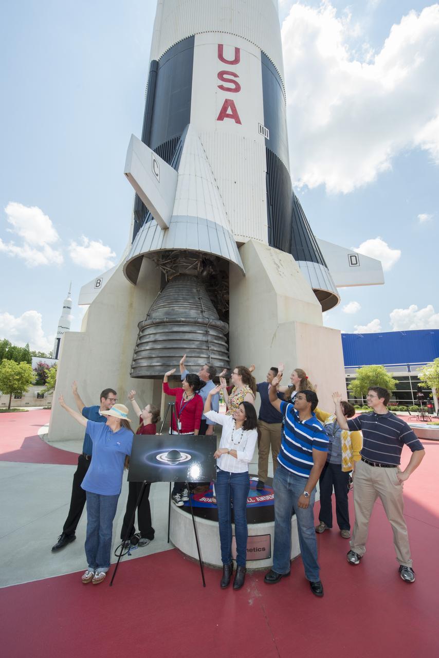 MITZI ADAMS, MARSHALL SCIENTIST, TALKED WITH STUDENTS AT THE U.S. SPACE AND ROCKET CENTER ON FRIDAY, JULY 19 ABOUT THE PLANET SATURN. STUDENTS PARTICIPATED ALONG WITH LEGIONS OF SMILING EARTHLINGS IN A WAVE AT SATURN FOR A COSMIC PHOTO OP AS NASA’S CASSINI TOOK A COSMIC PHOTO OF THE WHOLE SATURN SYSTEM AND EARTH.