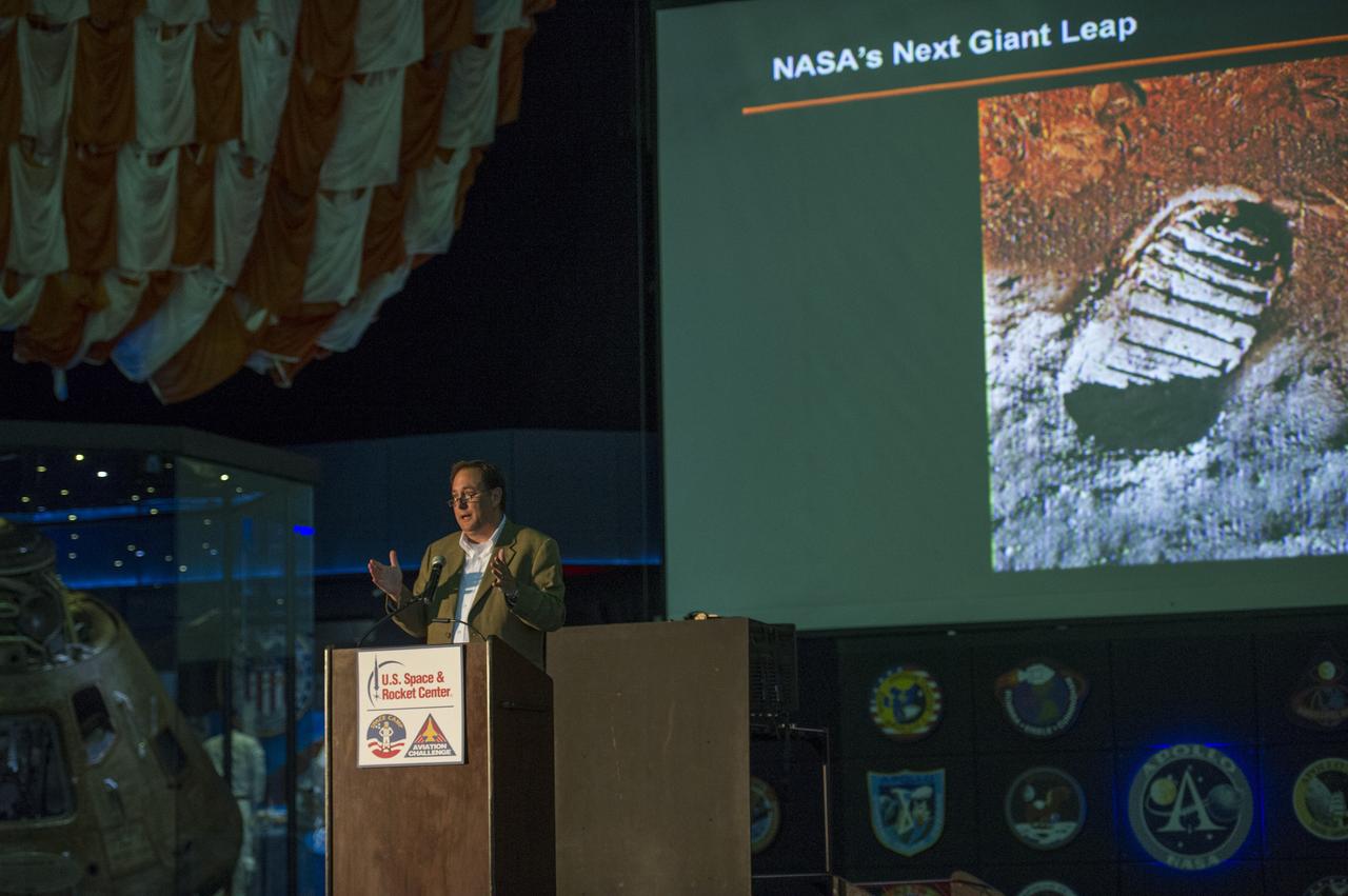 NASA ASSOCIATE ADMINISTRATOR ROBERT LIGHTFOOT TOLD THE AUDIENCE ATTENDING THE SPACE EXPLORATION CELEBRATION THAT NASA IS MAKING PROGRESS TOWARD THE NEXT GIANT LEAP IN SPACE--THE HUMAN EXPLORATION OF MARS. 