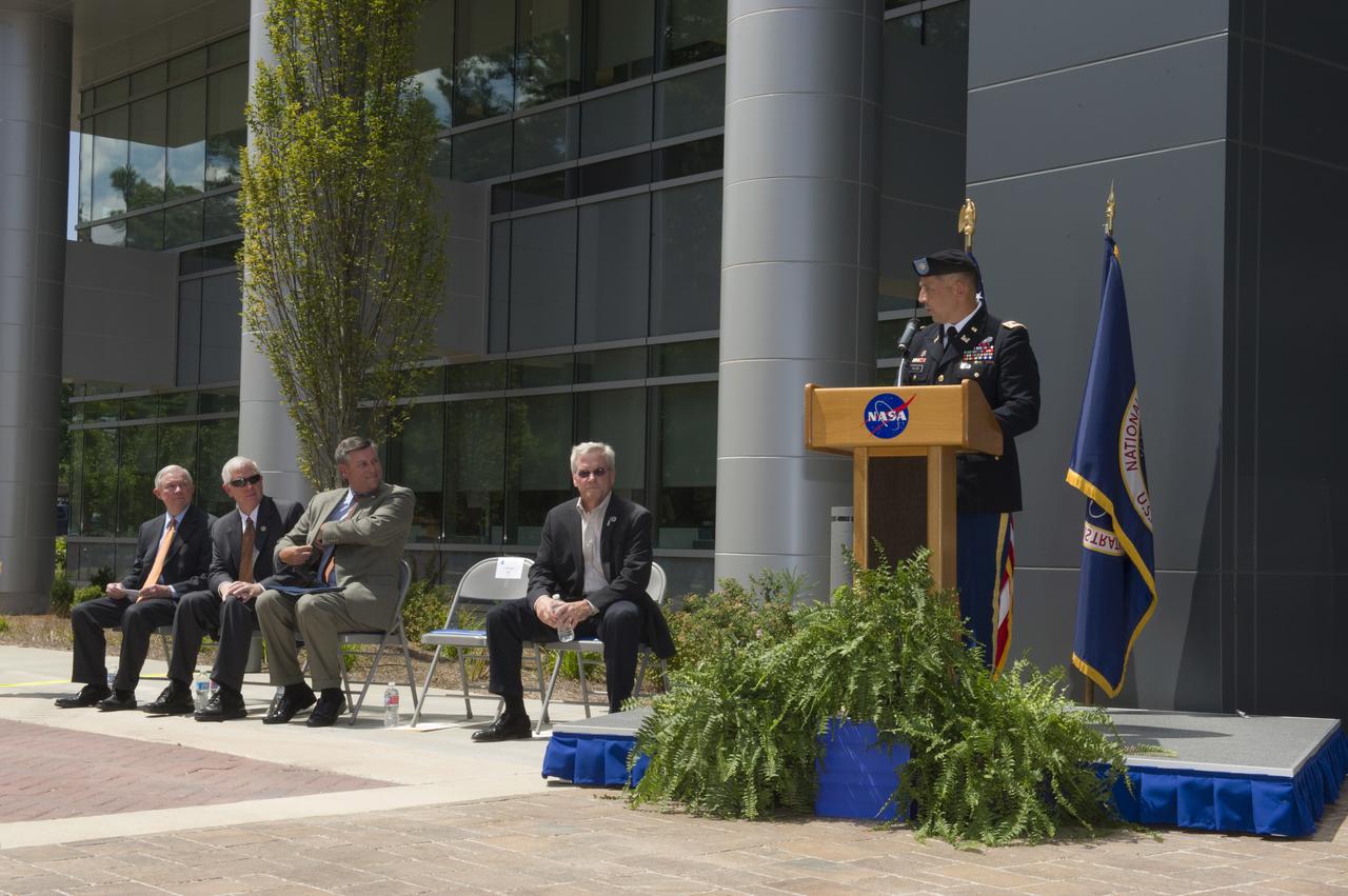 LTC TOM NELSON ADDRESSES AUDIENCE AT BLDG 4220 RIBBON CUTTING EVENT