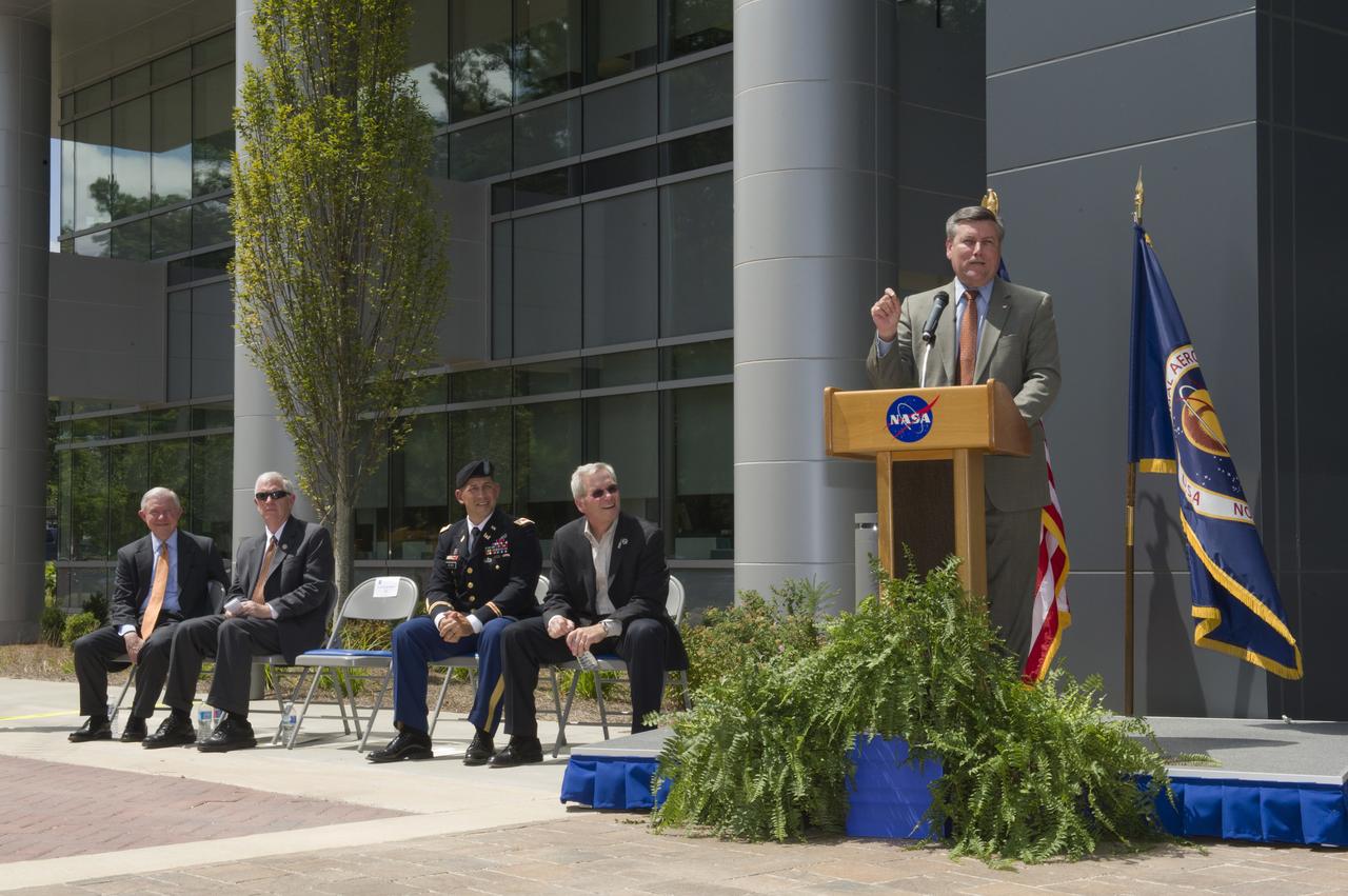 PATRICK SCHEUERMANN ADDRESSES AUDIENCE AT BLDG 4220 RIBBON CUTTING EVENT