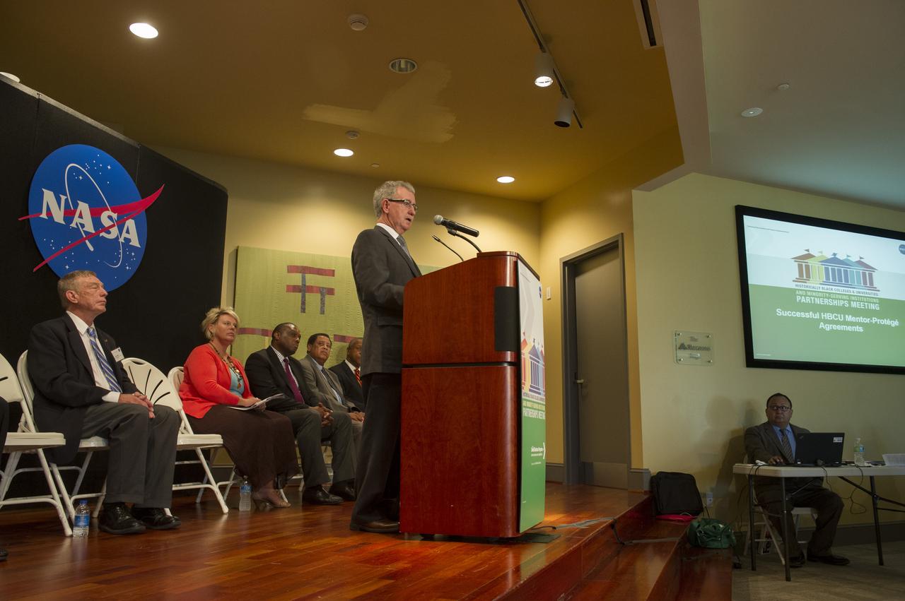MR. DAVID E. BROCK SPEAKS AT HISTORICALLY BLACK COLLEGES AND UNIVERSITIES PARTNERSHIPS PROGRAM, HUNTSVILLE MUSEUM OF ART. SEPTEMBER 17, 2014
