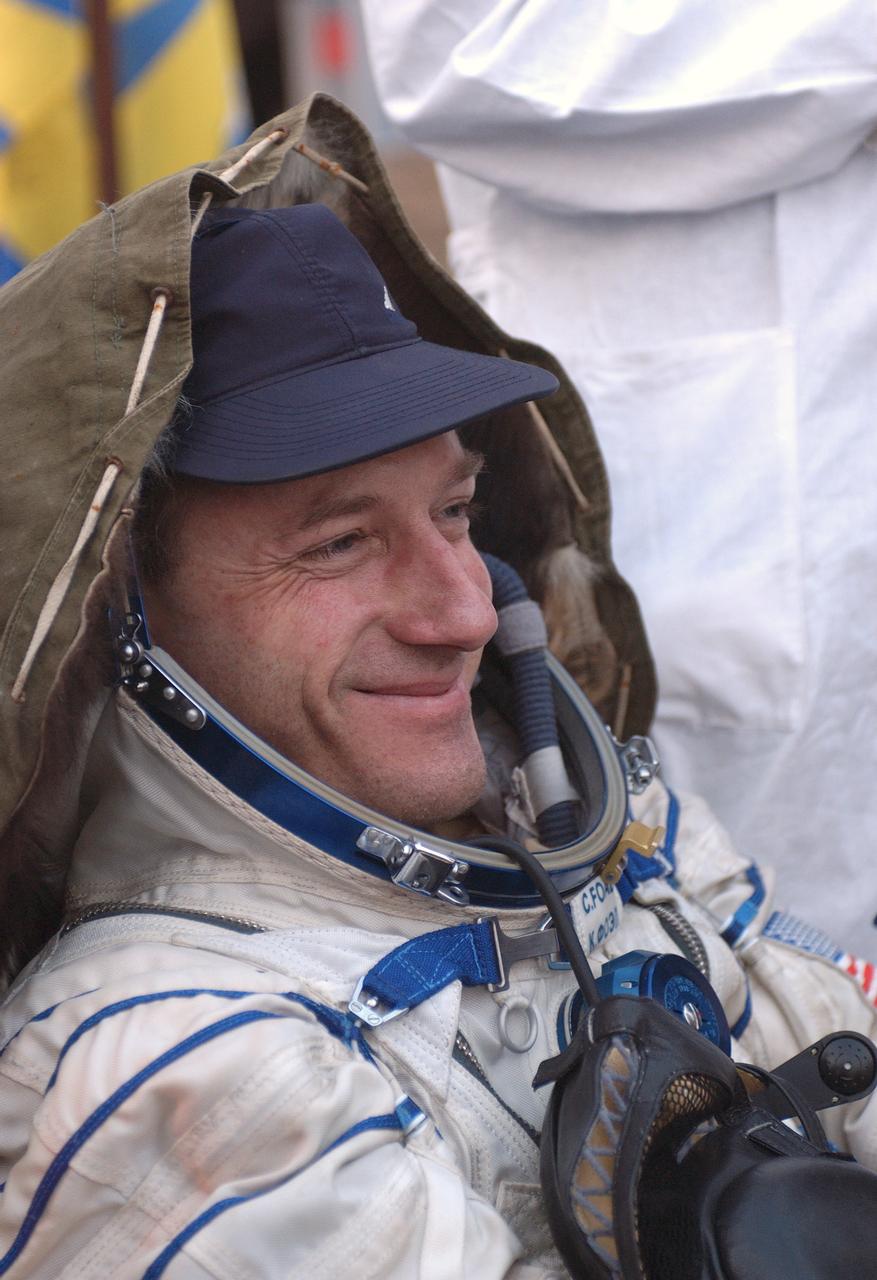 Expedition 8 Commander Mike Foale smiles shortly after he and Soyuz Flight Engineer Alexander Kaleri and European Space Agency astronaut Andre Kuipers, of the Netherlands, landed in north central Kazakhstan, Friday, April 30, 2004, in a Soyuz TMA-3 capsule. Foale and Kaleri completed 195 days in space aboard the International Space Station, while Kuipers returned after an 11-day research mission as part of a commercial agreement between ESA and the Russian Federal Space Agency. Photo Credit (NASA/Bill Ingalls)