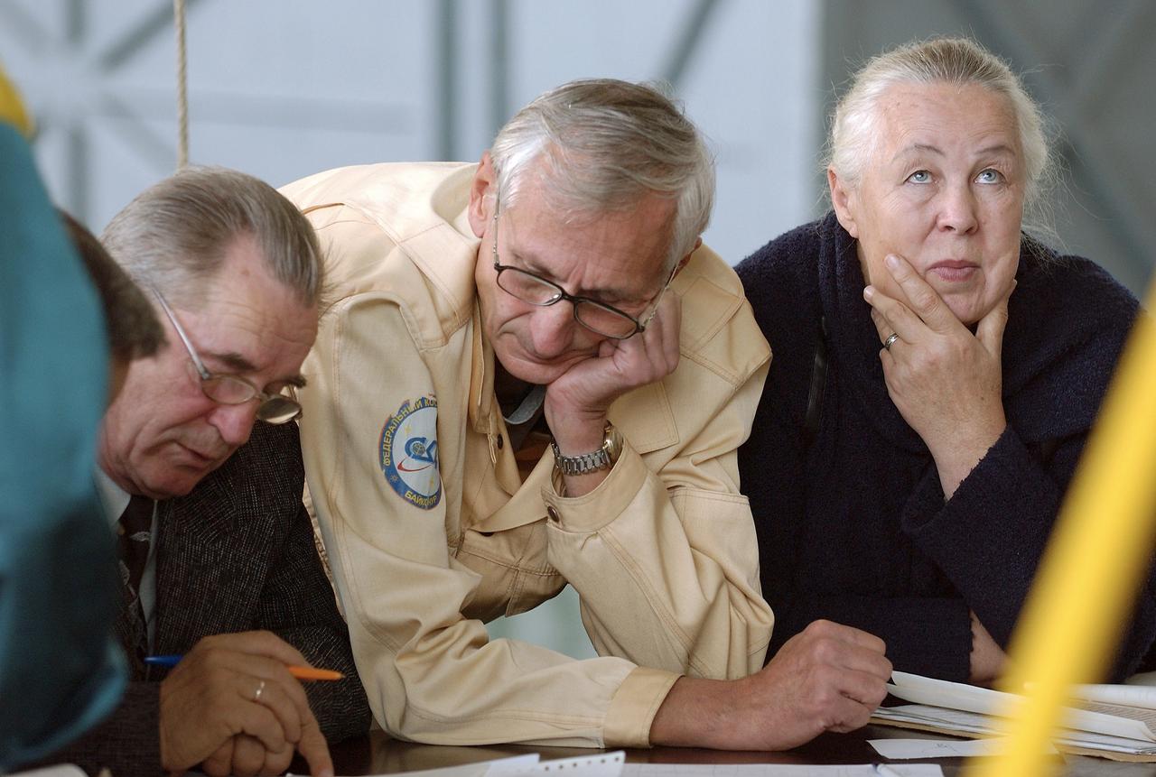 The Soyuz TMA-5 spacecraft is mated to its booster rocket in a processing hangar at the Baikonur Cosmodrome in Kazakhstan Monday, October 11, 2004, in preparation for its rollout to the launch pad October 12 and its liftoff October 14 to carry Expedition 10 Commander and NASA Science Officer Leroy Chiao, Flight Engineer and Soyuz Commander Salizhan Sharipov and Russian Space Forces cosmonaut Yuri Shargin to the International Space Station.  Photo Credit: (NASA/Bill Ingalls)