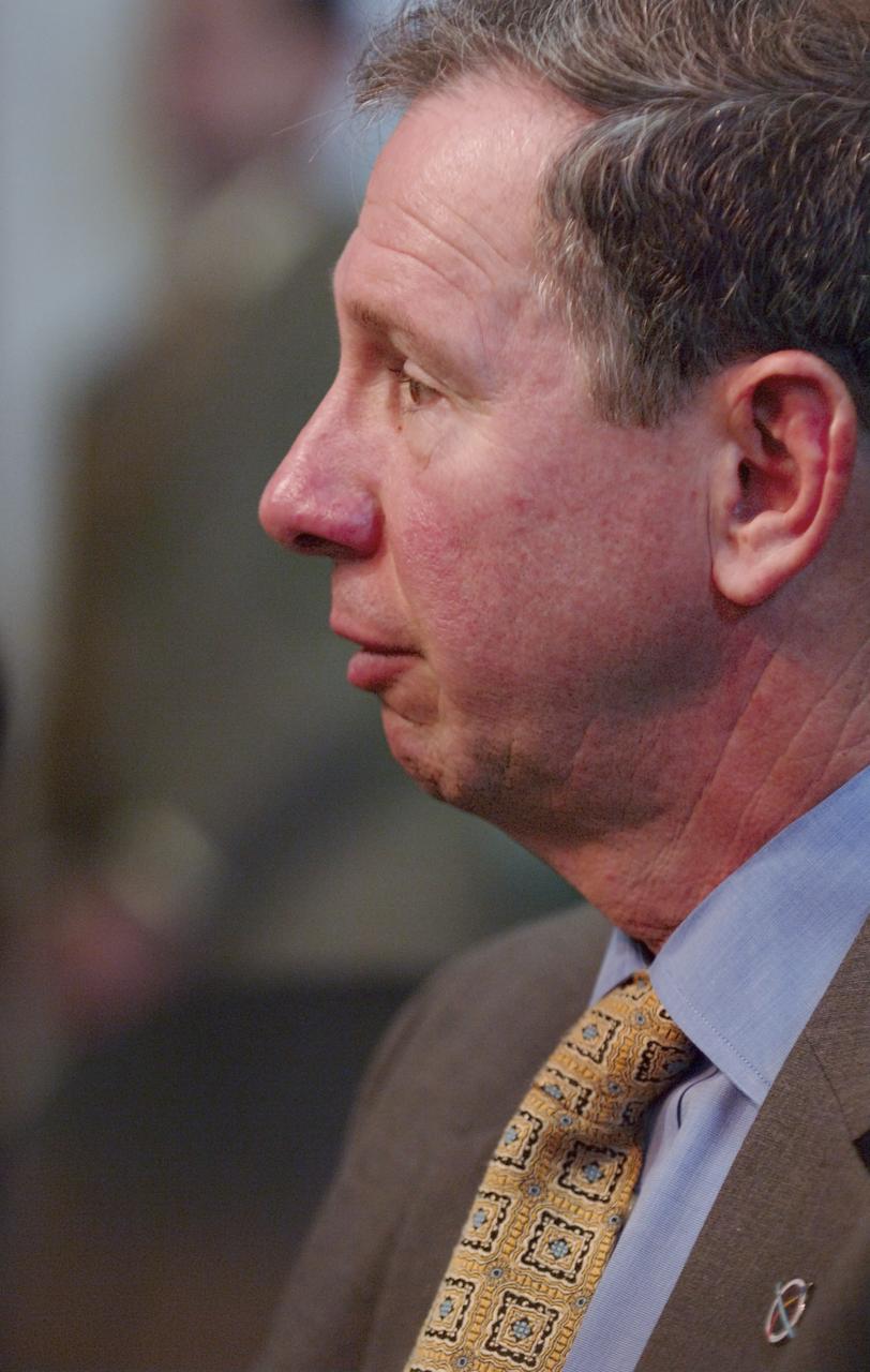 Dr. Michael Griffin testifies, Tuesday, April 12, 2005, during his confirmation hearing before the U.S. Senate Commerce Committee at the Russell Senate Office Building in Washington. If confirmed, Griffin, who currently heads the space department at the Johns Hopkins University Applied Physics Laboratory will become NASA's 11th administrator. Photo Credit (NASA/Renee Bouchard)