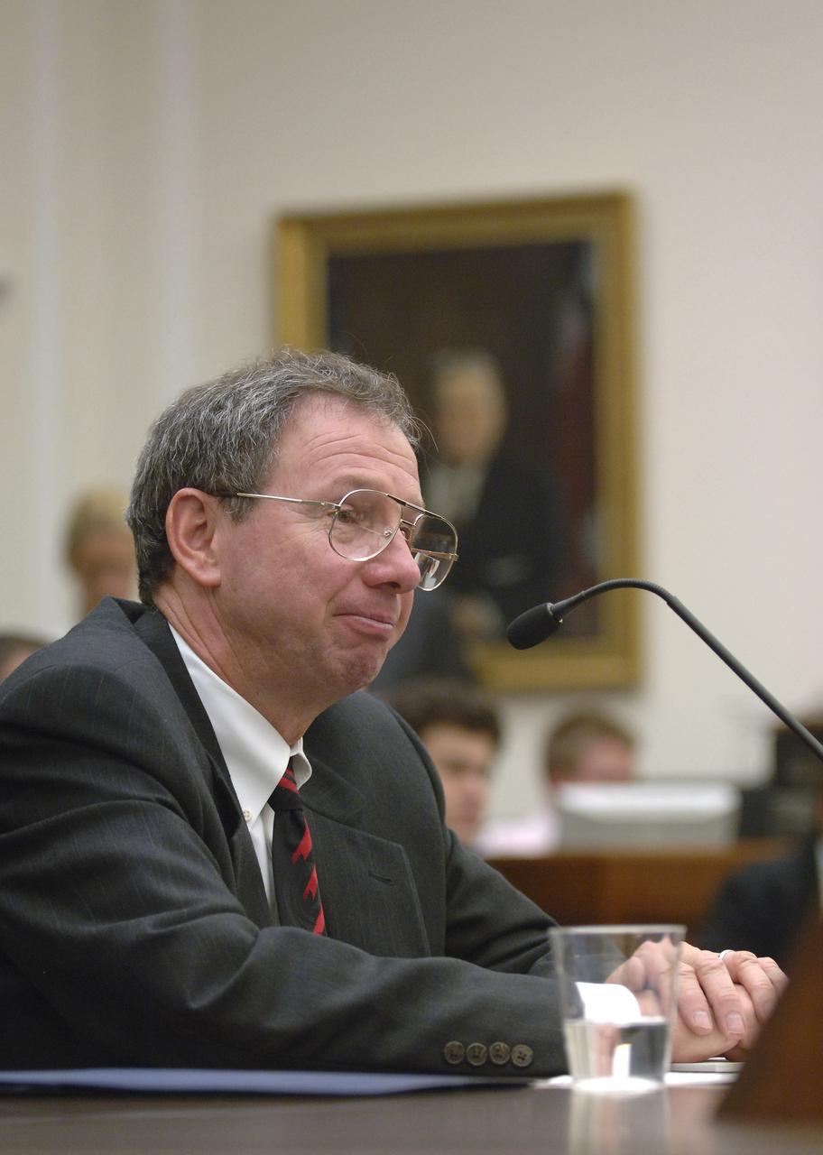 NASA Administrator Michael Griffin testifies at a hearing before the House Science Committee, Tuesday,  June 28, 2005, Rayburn House Office building, Washington.  Photo Credit: (NASA/Bill Ingalls)