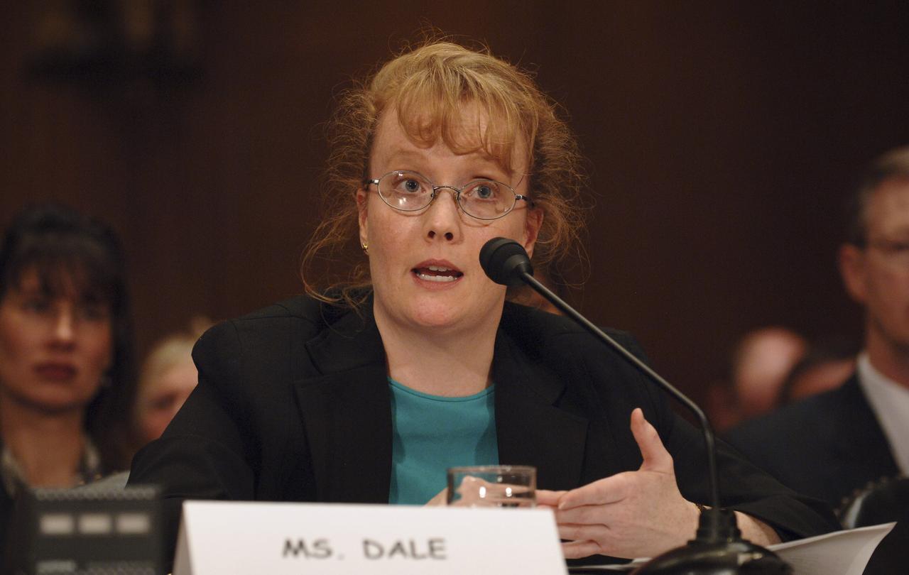 Shana Dale testifies at her confirmation hearing before the Senate Committee on Commerce, Science, and Transportation, Nov. 1, 2005, on Capitol Hill in Washington.  Dale was nominated by President Bush to be the deputy administrator of the National Aeronautics and Space Administration (NASA).  Photo Credit: (NASA/Bill Ingalls)