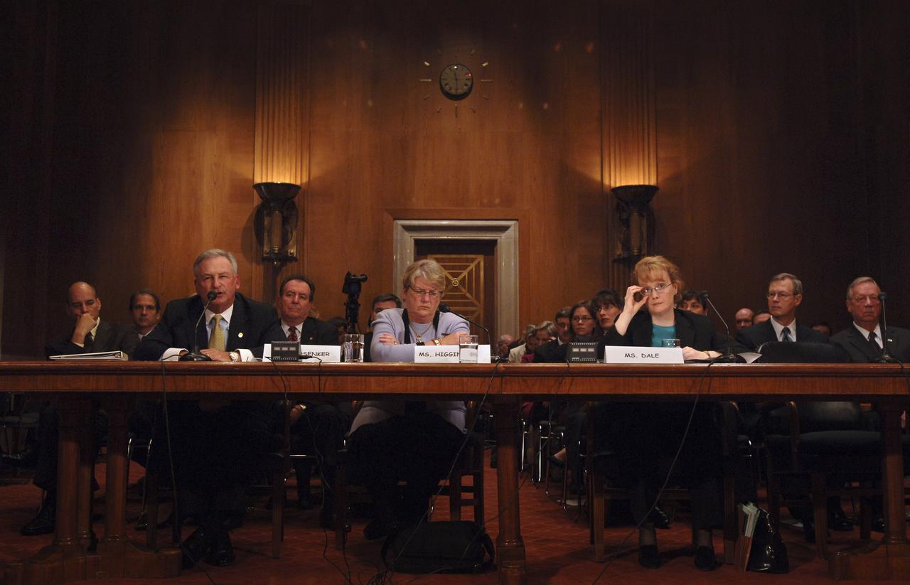 Shana Dale testifies at her confirmation hearing before the Senate Committee on Commerce, Science, and Transportation, Nov. 1, 2005, on Capitol Hill in Washington.  Dale was nominated by President Bush to be the deputy administrator of the National Aeronautics and Space Administration (NASA).  Photo Credit: (NASA/Bill Ingalls)