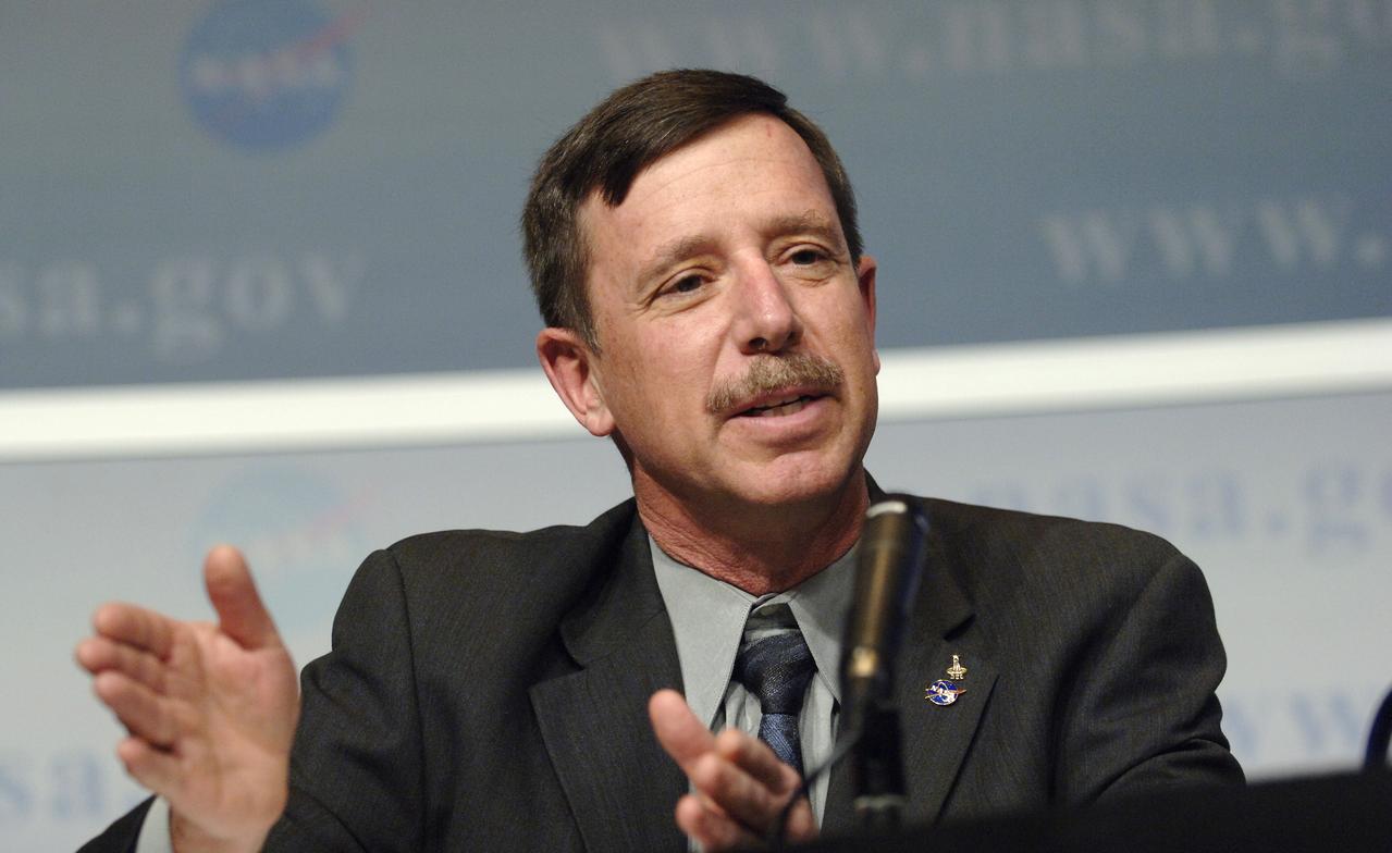 NASA Associate Administrator for Exploration Systems Scott J. Horowitz answers reporters questions during the fiscal year 2007 news conference, Monday, Feb. 6, 2006, at NASA Headquarters in Washington.  NASA Administrator Michael Griffin was joined by the heads of NASA's four mission directorates to explain how the proposed $16.8 billion dollar budget supports the Vision for Space Exploration. The budget represents a 3.2% increase above the fiscal year 2006 appropriated budget. Photo Credit: (NASA/Bill Ingalls)