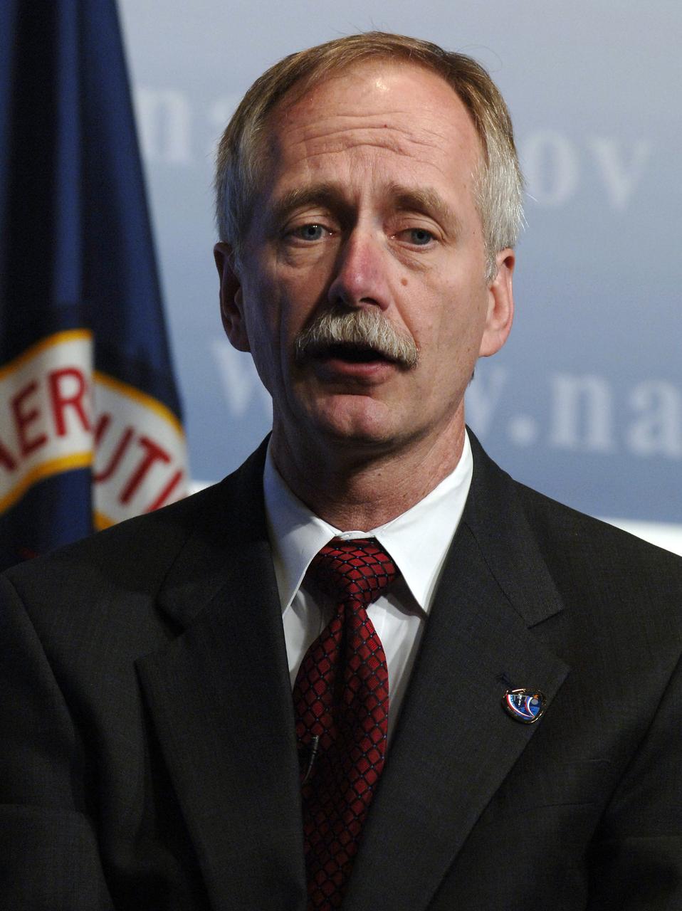 NASA Associate Administrator for Space Operations William Gerstenmaier speaks during a media briefing about the space shuttle program and processing for the STS-121 mission, Friday, April 28, 2006, at NASA Headquarters in Washington. Photo Credit (NASA/Bill Ingalls)