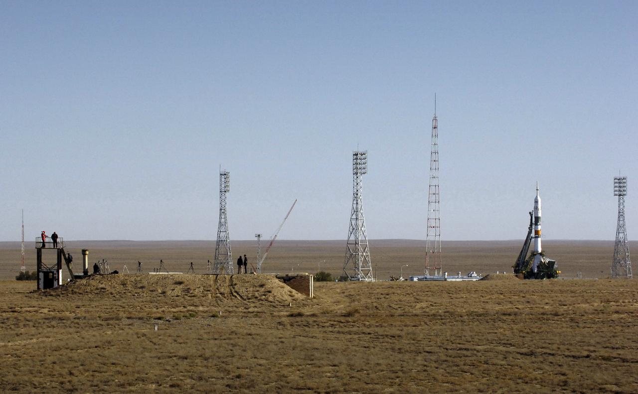 Photographers prepare for the launch of the Soyuz TMA-9 at the Baikonur Cosmodrome in Kazakhstan, Monday, Sept. 18, 2006. The Soyuz TMA-9 spacecraft launched at 10:09 a.m. local time carrying Expedition 14 Commander Michael Lopez-Alegria, Soyuz Commander and Expedition 14 Flight Engineer Mikhail Tyurin and American spaceflight participant Anousheh Ansari, who will spend nine days on the International Space Station under a commercial agreement with the Russian Federal Space Agency. Photo Credit: (NASA/Bill Ingalls)