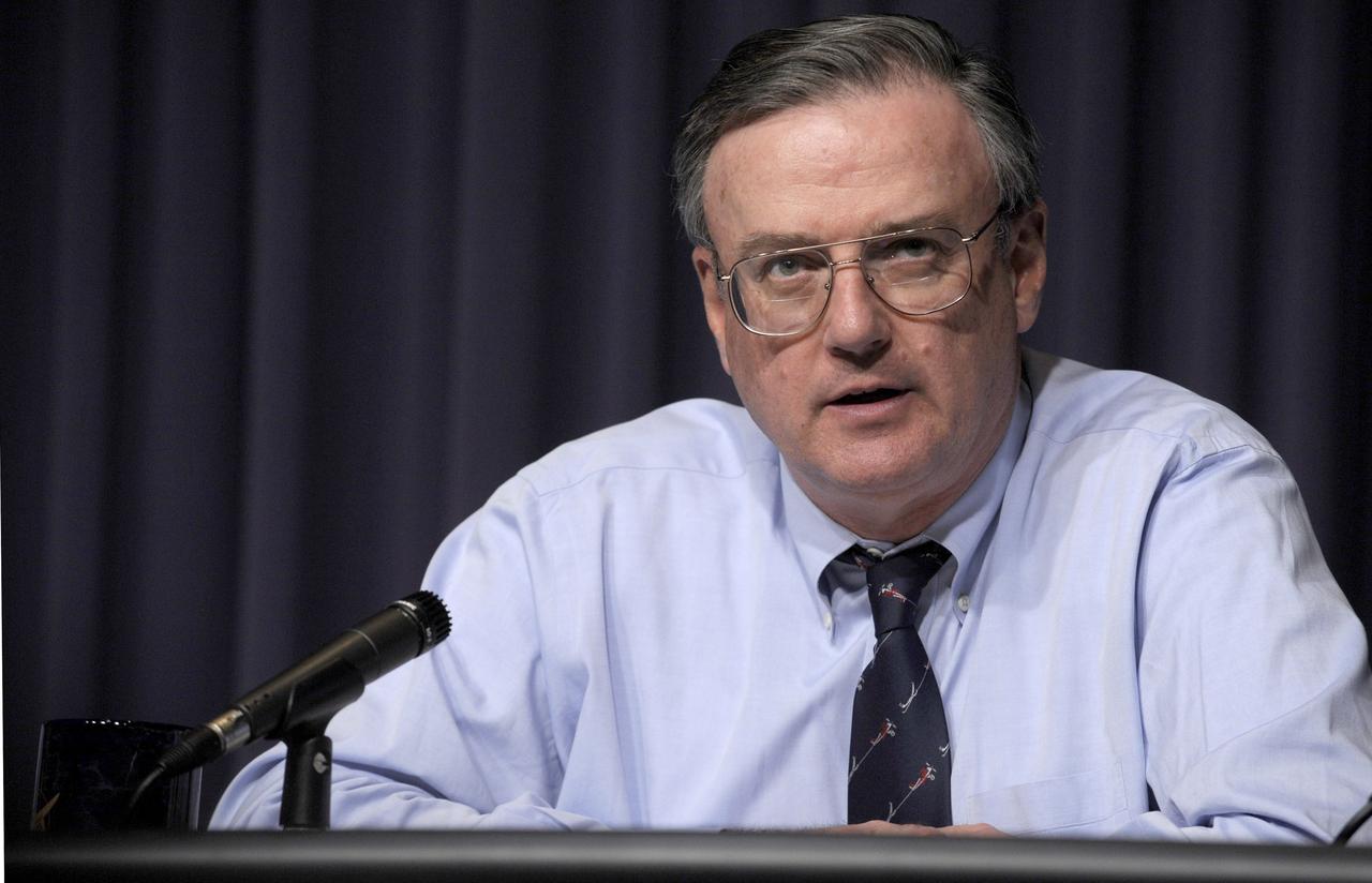 Preston Burch, Hubble Program Manager, speaks during a press conference on the upcoming Hubble Space Telescope servicing mission, Thursday, April 23, 2009, at NASA Headquarters in Washington. Photo Credit: (NASA/Paul. E. Alers)