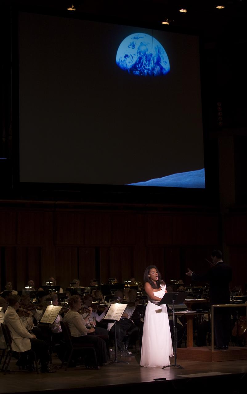 Opera singer Denyce Graves sings during the "Salute to Apollo" ceremony at the Kennedy Center for the Performing Arts, Saturday, July 18, 2009 in Washington. The event was part of NASA's week long celebration of the Apollo 40th Anniversary. Photo Credit: (NASA/Bill Ingalls)