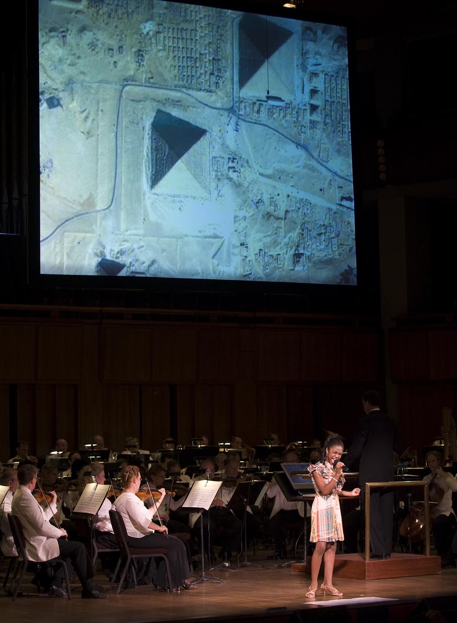 12 year old singer Jamia Nash performs during the "Salute to Apollo" ceremony at the Kennedy Center for the Performing Arts, Saturday, July 18, 2009 in Washington. The event was part of NASA's week long celebration of the Apollo 40th Anniversary. Photo Credit: (NASA/Bill Ingalls)