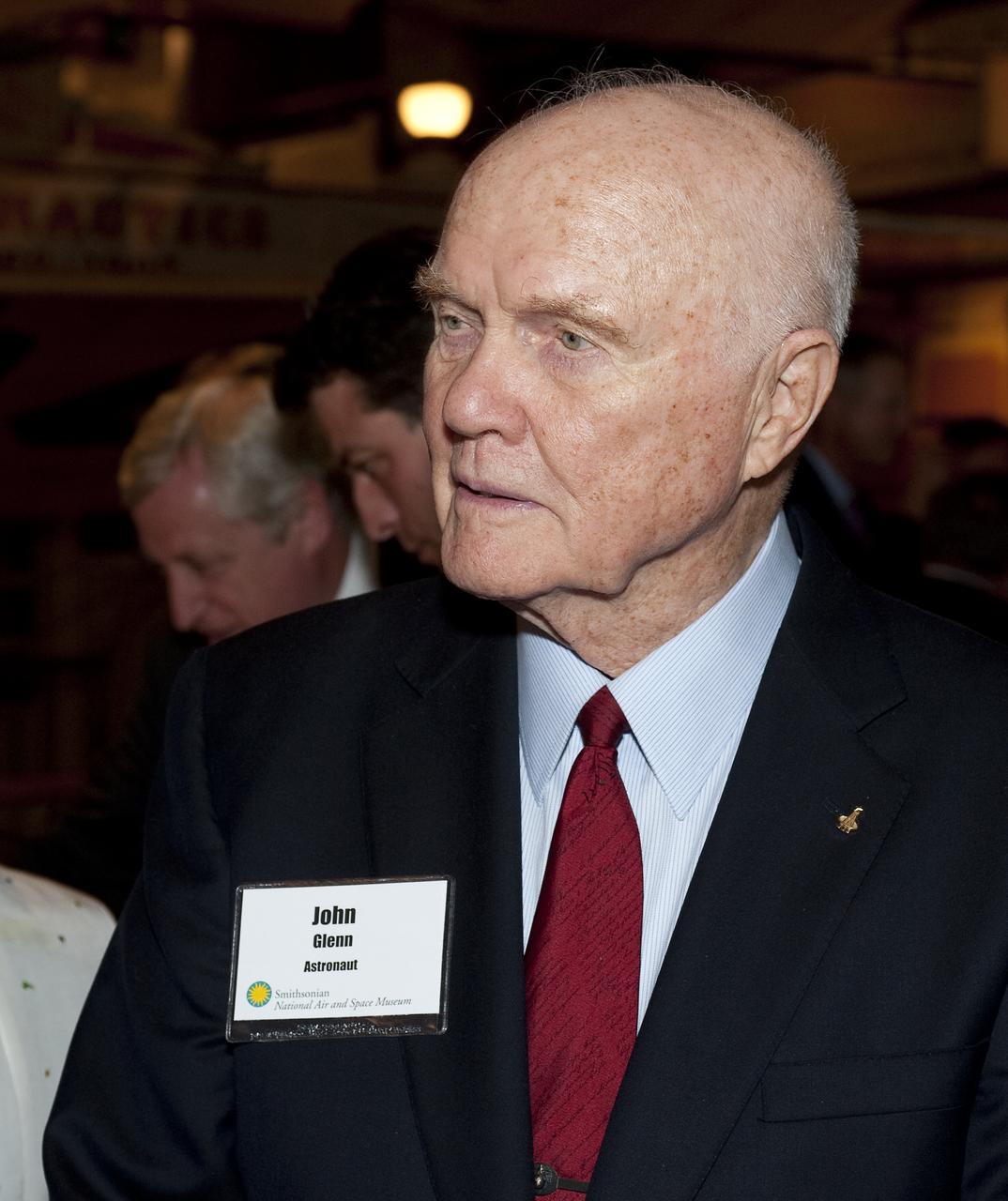 Former NASA Astronaut and U.S. Senator John Glenn is seen at the opening of the exhibit "Alan Bean: Painting Apollo, First Artist on Another World" at the National Air and Space Museum, Monday, July 20, 2009 in Washington. The show opening coincided with the 40th anniversary celebration of Apollo. Photo Credit: (NASA/Carla Cioffi)