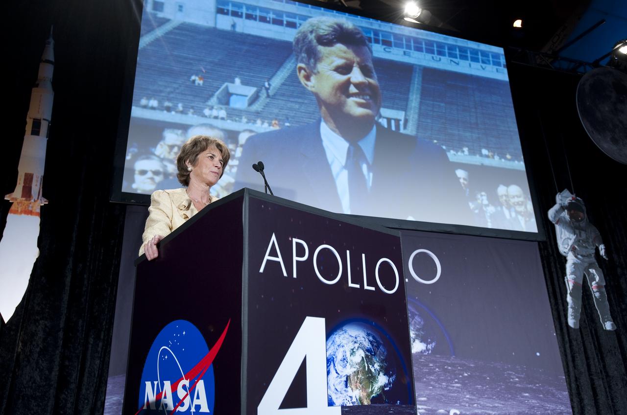Former Maryland Lieutenant Governor and niece of President John F. Kennedy, Kathleen Kennedy Townsend speaks at the Apollo 40th anniversary celebration held at the National Air and Space Museum, Monday, July 20, 2009 in Washington. Photo Credit: (NASA/Bill Ingalls)