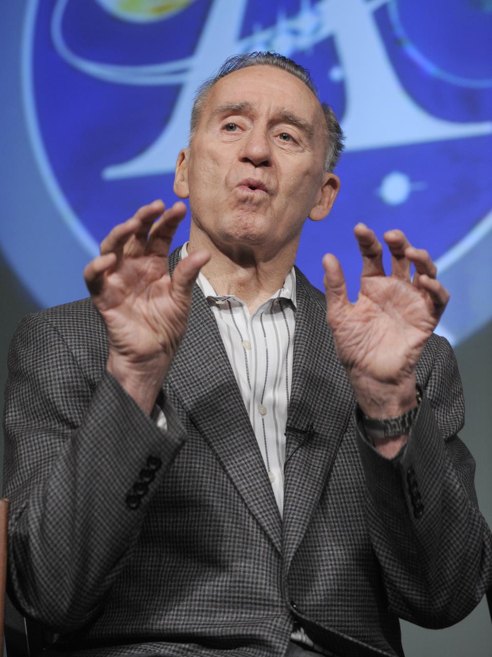 Walt Cunningham (Apollo 7) speaks during the 40th anniversary of the Apollo 11 mission and the walk on the moon press conference, Monday, July 20, 2009, at NASA Headquarters in Washington. Photo Credit: (NASA/Paul E. Alers)